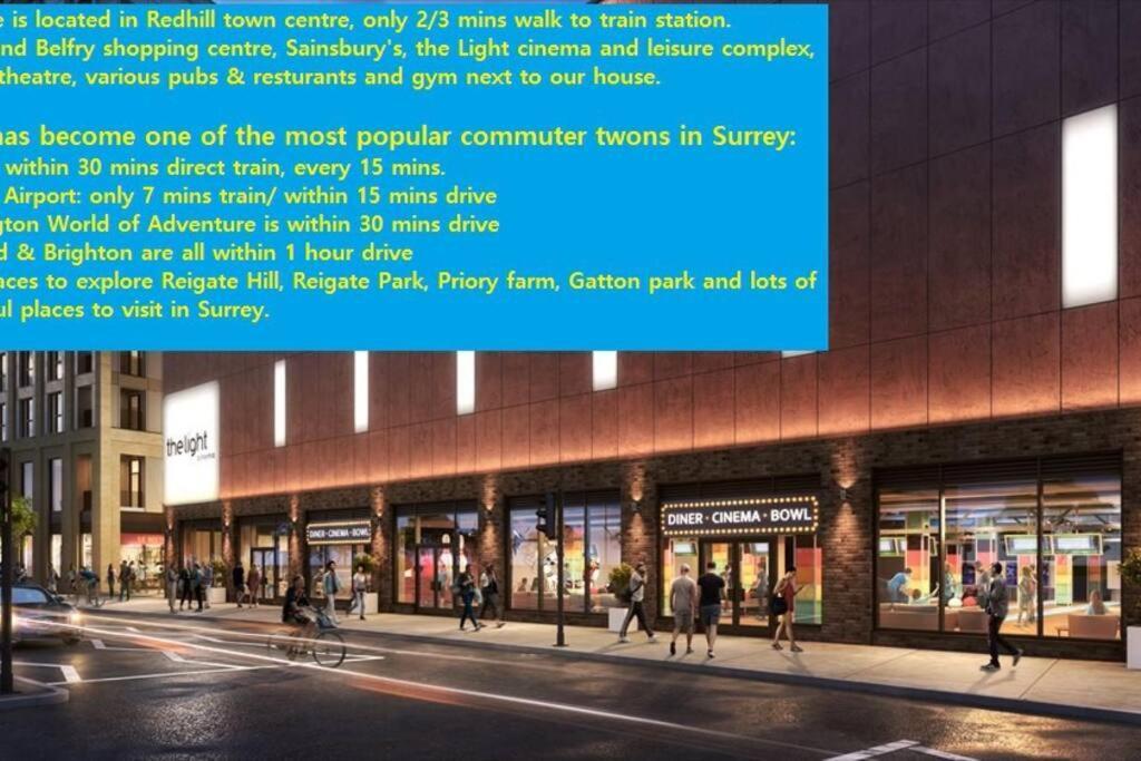 Redhill Town Centre 3 Bed House Near Gatwick Airport, Easy Commute To London Apartamento Exterior foto